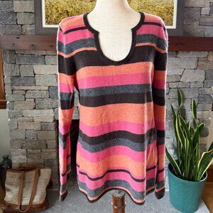 Garnet Hill Cashmere Striped Sweater